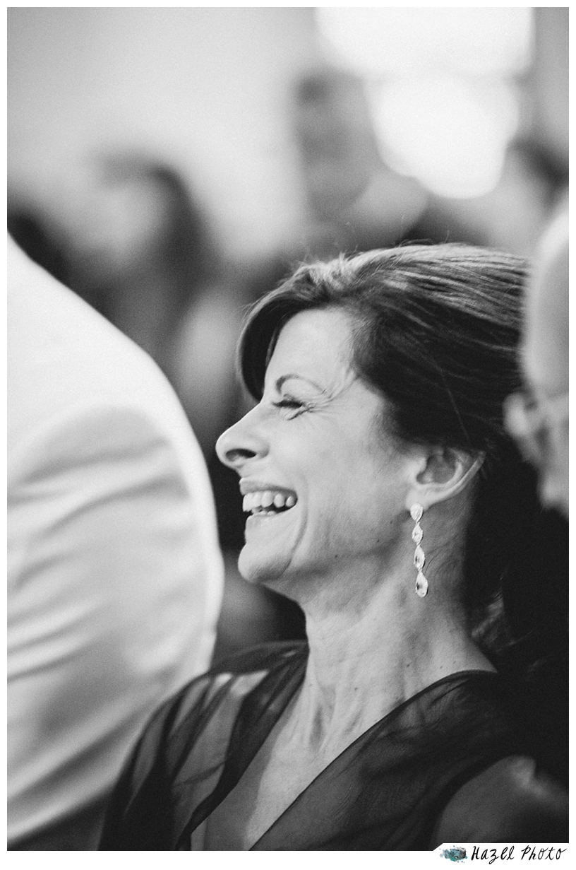 State Room wedding Boston Greek Orthodox Cathedral mother of the bride laughing