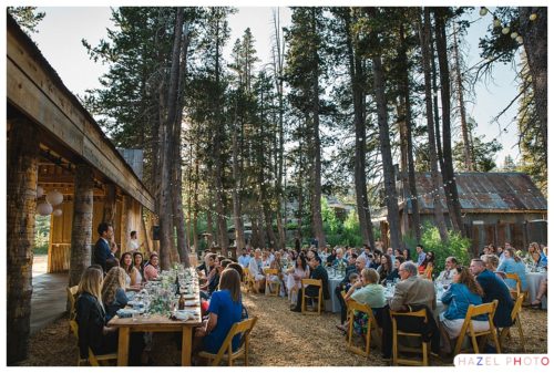 dining outside at the hideout at kirkwood wedding venue