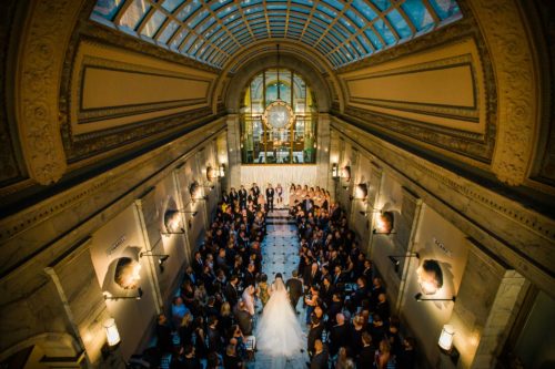 Julia Morgan Ballroom Wedding Bride Walked down the aisle by her parents