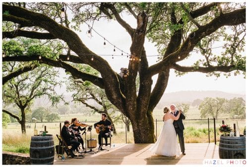 Bay Area Wedding Photographer Hazel Photo First dance under and oak tree
