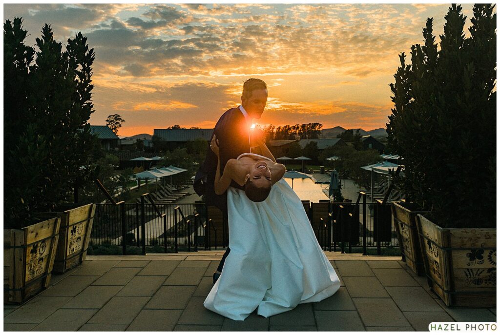 napa valley wedding stanly ranch wedding sunset portrait 