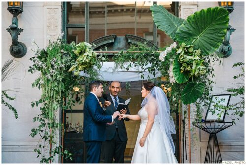 wedding ceremony flood mansion