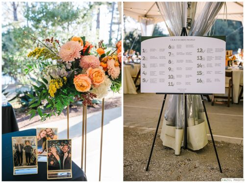 signage and floral details