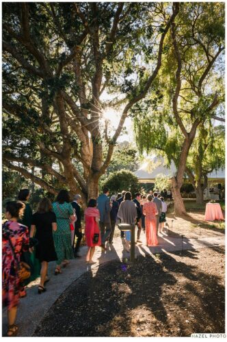 guests process to reception area