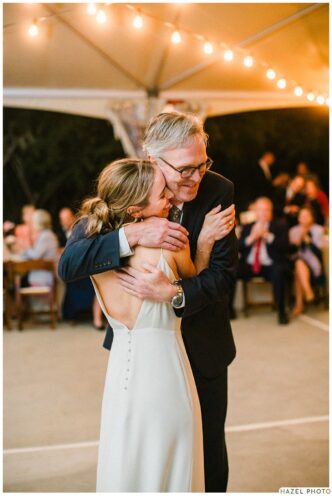 bride with her father at father-daughter dance