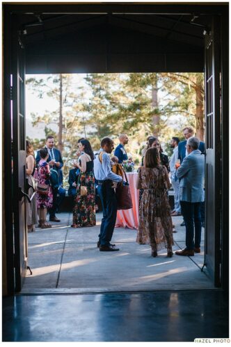 shot of cocktail hour on the terrace
