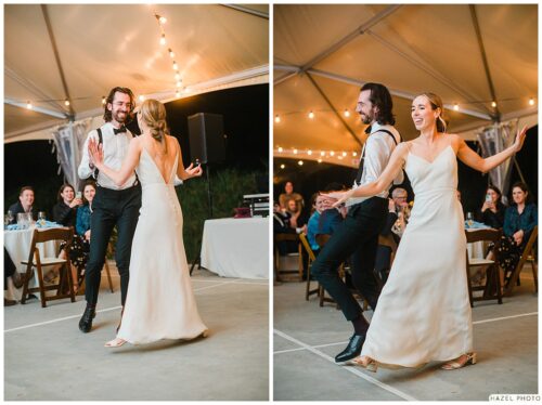 bride and groom first dance