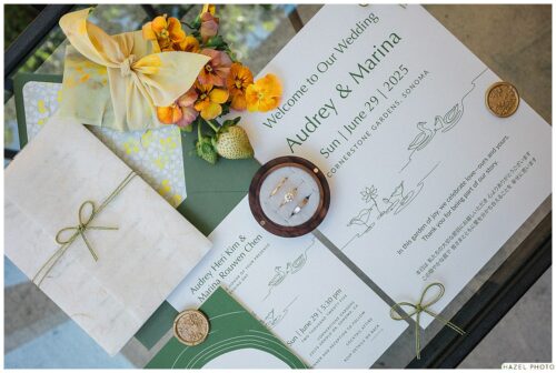 invitation flat lay
