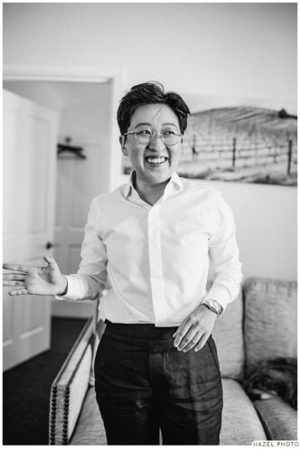 wedding partner getting ready