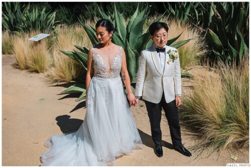 wedding portrait in garden