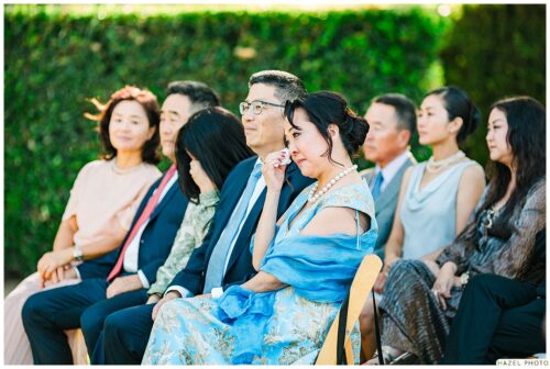 family member crying during the ceremony