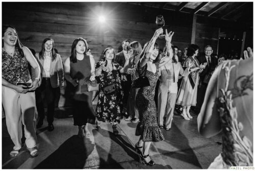 wedding guests dancing