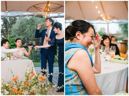 toasts and wedding guests
