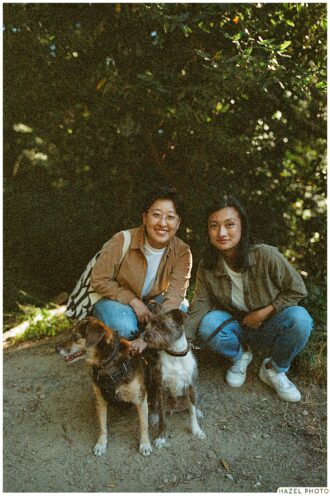joaquin miller park queer engagement session with dogs